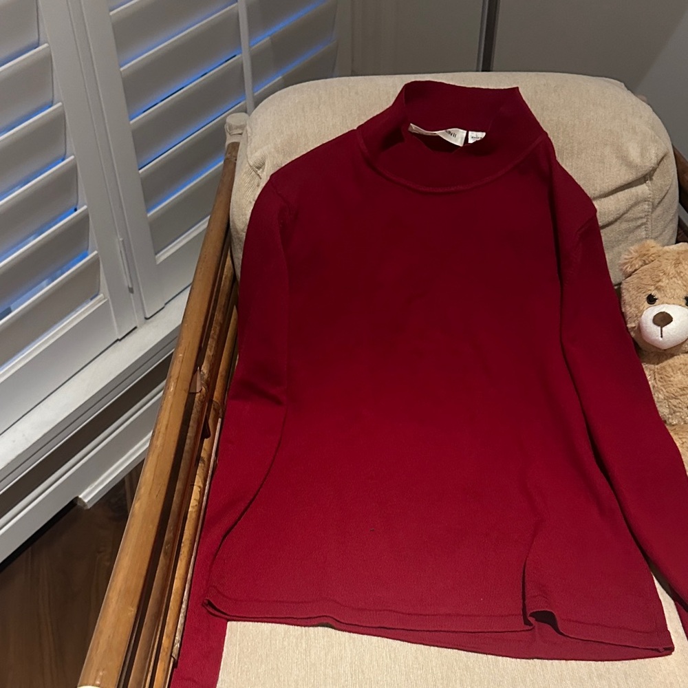 Elegant Red Women's Top. Made in Italy.